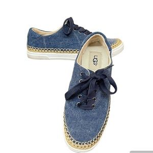 UGG Eyan II Canvas Sneaker Denim Blue and Jute Size 6